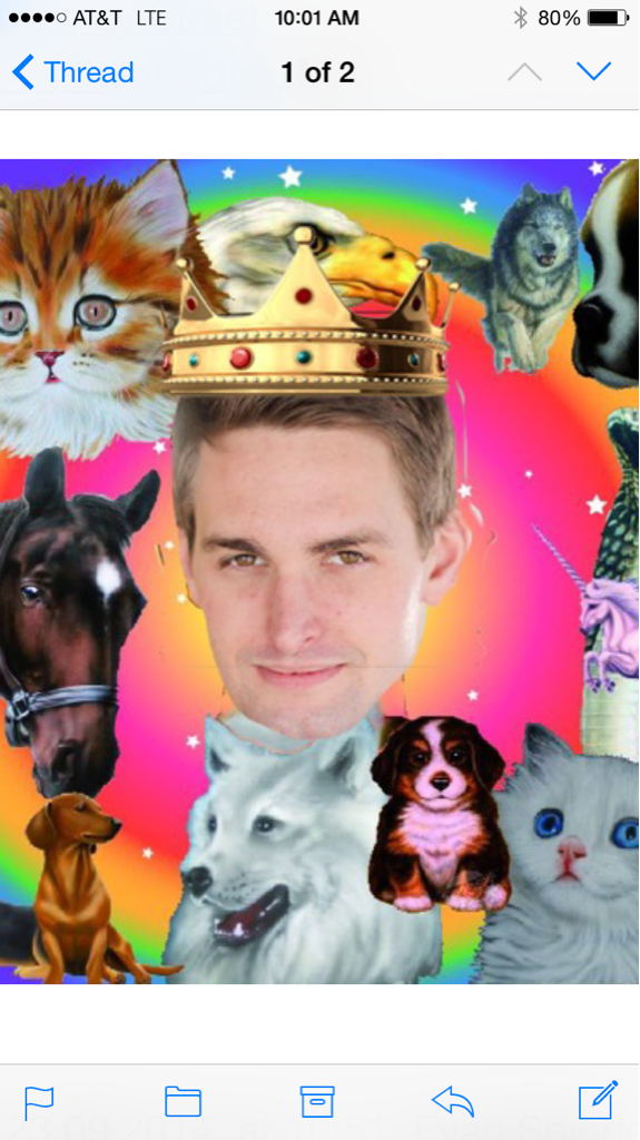 Một hình ảnh được fan gửi tặng CEO của Snapchat