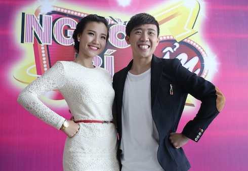 Trấn Thành và Hoàng Oanh. 