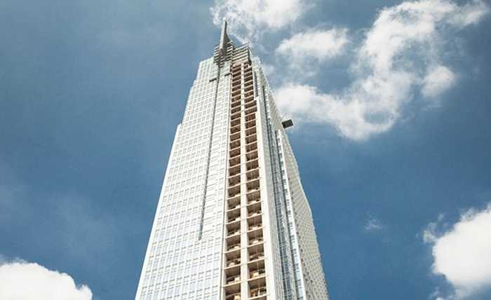 4. Tháp VietcomBank. Địa điểm: TP HCM. Chiều cao: 205 m. Trụ sở mới của Vietcombank rộng 55.000 m2 và sẽ nhìn ra sông Sài Gòn. Dự kiến, tháp sẽ chính thức đi vào hoạt động trong năm 2015. 