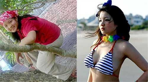 Khó ai có thể nhận ra hai bức hình này đều là Thuỷ Top, một của quá khứ, một của hiện tại