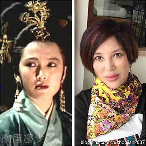 Thủy Hử phiên bản 1998: Phu nhân của Lã Bố trong phim và nữ diễn viên Cao Bảo Bảo của hiện tại. 