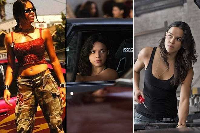 'Đả nữ' Michelle Rodriguez là một trong hai mỹ nhân đầu tiên của loạt phim 'Fast & Furious'. Cô xuất hiện từ tập đầu tiên và sau đó là các tập 4, 6 và 7. Không sở hữu chiều cao nổi trội nhưng Michelle gây ấn tượng bởi vẻ đẹp khỏe khắn và nét Latin pha trộn giữa hai dòng máu Dominica và Puerto Rico.