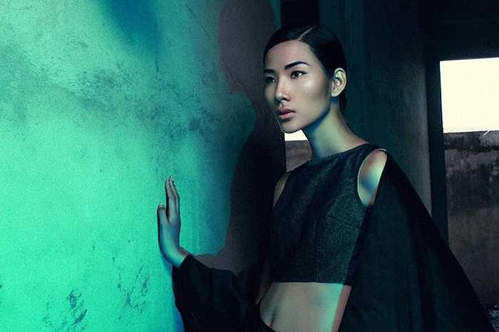 Vòng 1 nhỏ nhắn giúp Hoàng Thùy thể hiện được nét đẹp của trang phục, cô có số đo ba vòng 76-58.5-84.5 