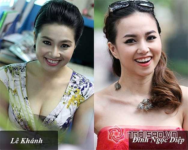 Nhìn thoáng qua, Ngân Khánh và Đinh Ngọc Diệp giống nhau như hai chị em họ rất gần.