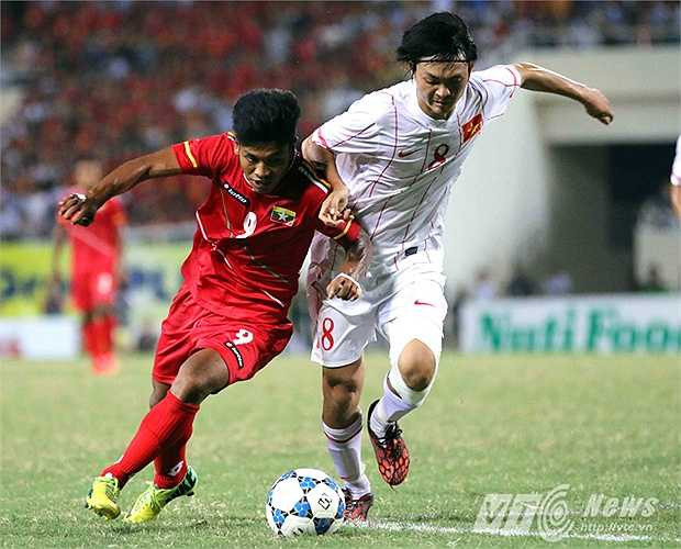 Dấu ấn đặc biệt về Tuấn Anh ở giải đấu này được ghi nhận trong trận bán kết gặp U19 Myanmar. (Ảnh: Quang Minh)