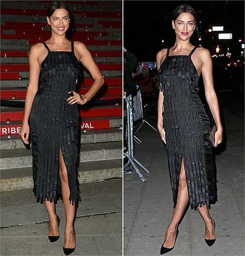 Siêu mẫu Irina Shayk tạo dáng chuyên nghiệp trước ống kính, khoe tối đa đường cong khi dự sự kiện tối 14/4. 