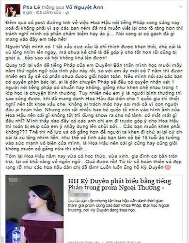 Nữ ca sỹ Pha Lê cũng cho rằng Kỳ Duyên cần nỗ lực nhiều hơn để xứng đáng với danh hiệu của mình. 