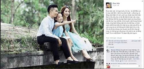 Phan Hiển chia sẻ niềm hạnh phúc khi được gặp gỡ và đi chung con đường với Khánh Thi. Anh cũng động viên 'sư phụ' mình vượt qua những dèm pha và thị phi của cuộc sống