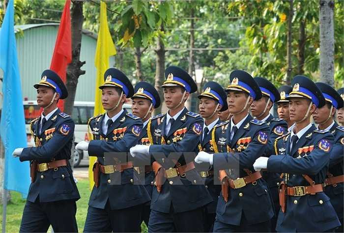 Lực lượng bộ đội Phòng không - Không quân tham gia buổi hợp luyện. (Ảnh: Trọng Đức/TTXVN)