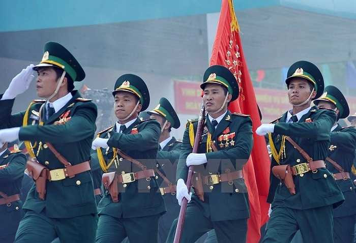 9 / 15 Lực lượng bộ đội Biên phòng tham gia buổi hợp luyện. (Ảnh: Trọng Đức/TTXVN)