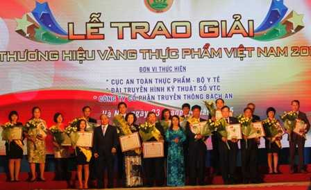 Trao giải Thương hiệu vàng thực phẩm Việt Nam 2014