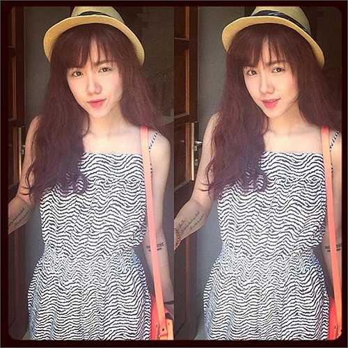 Phương Ly được nhận xét trông xinh hơn chị gái mình.