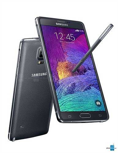 Samsung Galaxy Note 4: vẫn giữ mặt sau bọc da mềm như Note 3 và Note 3 Neo nhưng đã có sự kết hợp độc đáo với viền kim loại, tạo nên một bước đột phá mới trong thiết kế vỏ ngoài điện thoại của Samsung.