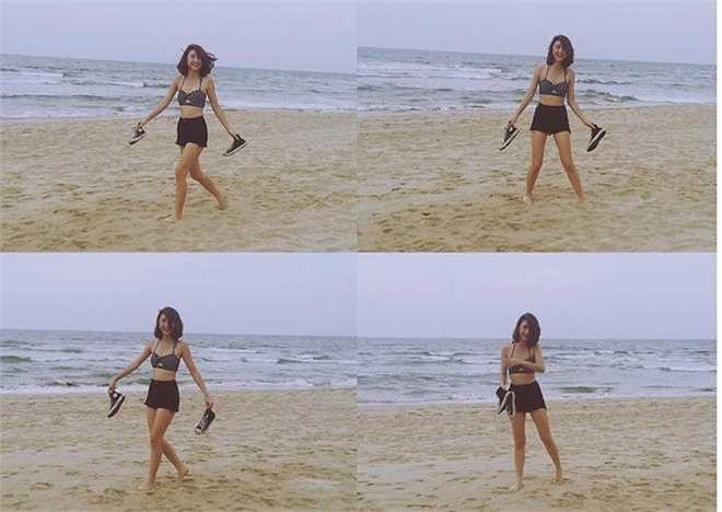 Cô nàng thỏa sức tạo dáng với nhiều sắc thái biểu cảm khác nhau.