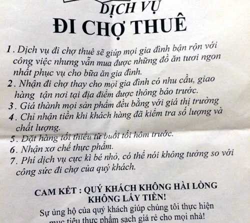 dịch vụ đi chợ thuê