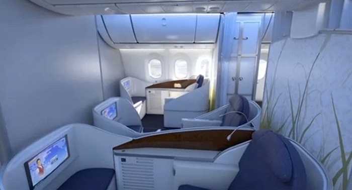 Ghế ngồi trên một chiếc Boeing 787 của hãng hàng không China Southern Airlines có thể tùy biến mạnh mẽ 