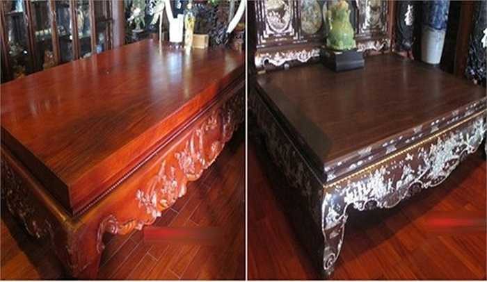 Những bộ sập gỗ khảm ốc tinh xảo đặt trang trọng trong nhà. Ảnh: Gia đình Việt Nam.