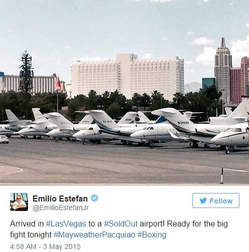 Sốc với hình ảnh máy bay riêng ngập Las Vegas trước trận đấu thế kỷ