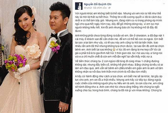Sau nhiều tâm sự buồn về cuộc sống và hôn nhân trên trang cá nhân, MC Quỳnh Chi xác nhận cô đã đơn phương ly hôn và đang phải nỗ lực giành quyền nuôi con từ tay mẹ chồng. Những tâm sự về sóng gió hôn nhân mà cô trải qua đã gây xôn xao dư luận. Nhiều người vẫn chưa quên đám cưới hoành tráng của Quỳnh Chi cách đây vài năm. 