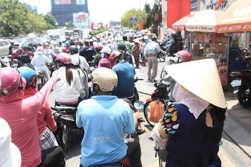 Một đoạn đường bị tắc nghẽn.