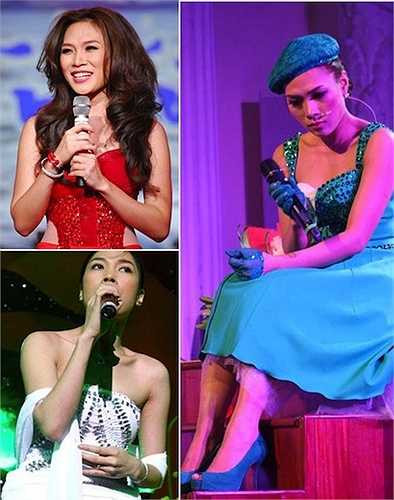 Một điểm chung trong các trang phục của Mỹ Tâm là lạm dụng cườm, đá và các phụ kiện lấp lánh.