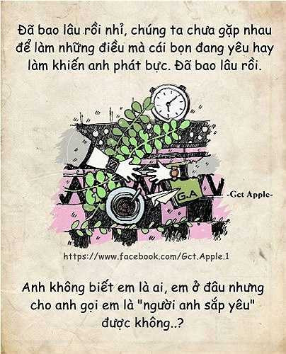 Mở đầu câu chuyện tình viễn tưởng là lời nhắn gửi từ chàng trai - 'Cho anh gọi em là 'người anh sắp yêu' được không?'. 