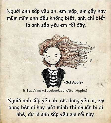 Tác giả bộ tranh chia sẻ: 'Lấy cảm hứng từ dòng trạng thái của một nhân vật trên Facebook, mình thực hiện tác phẩm này để gửi tới người yêu tương lai. Tuy nhiên, do tới giờ cô ấy vẫn chưa xuất hiện nên mình chuyển thể thành tranh trong những ngày rảnh rỗi'.