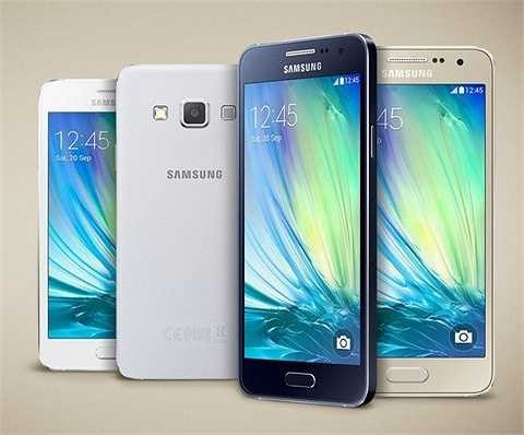 9. Samsung Galaxy A3: Galaxy A3 có thiết kế bằng kim loại nguyên khối, màn hình 4.5 inch, hỗ trợ hai SIM, trang bị camera trước đến 5MP. Máy được trang bị bộ vi xử lý Qualcomm Snapdragon 410 4 nhân với tốc độ 1.2GHz, hỗ trợ RAM 1GB và bộ nhớ trong đến 16GB và có khe cắm thẻ nhớ. Giá tham khảo: 5,9 triệu đồng. 