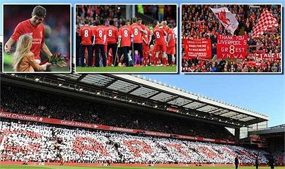 Trận đấu giữa Liverpool - Crystal Palace vào tối qua là lần cuối cùng Steven Gerrard thi đấu trên sân Anfield, trước khi chuyển tới MLS (Mĩ) khoác áo LA Galaxy