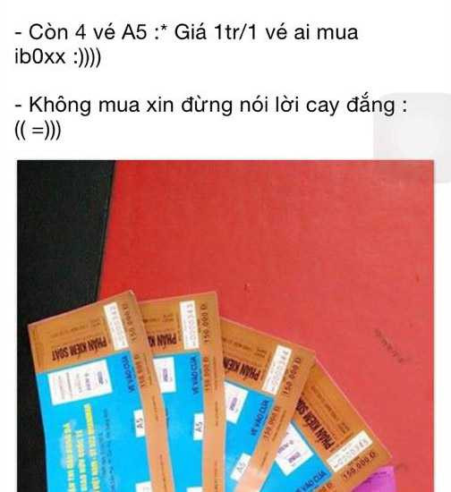 Phe vé công khai trên FB