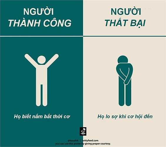 Người thành công là người nhanh nhạy, biết nắm bắt kịp xu thế thay vì cố giữ những quan điểm bảo thủ, lạc hậu như những người thất bại.