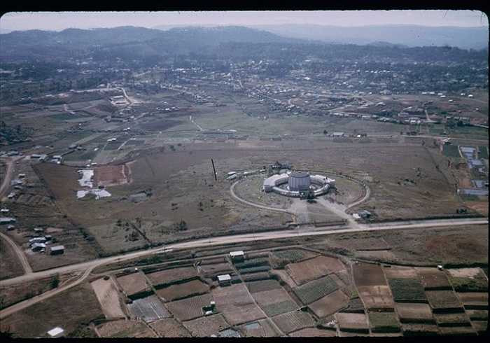 Lò phản ứng hạt nhân Đà Lạt (Lâm Đồng) nhìn từ trên cao có hình vòng tròn khép kín.