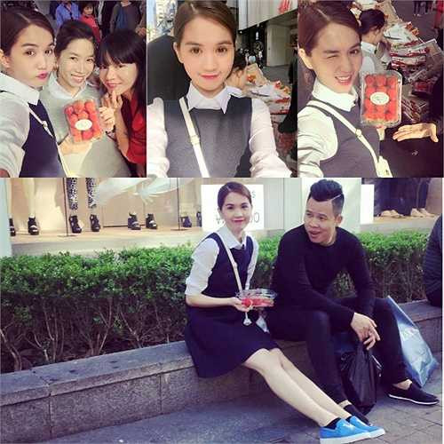 Ngọc Trinh cũng chia sẻ những khoảnh khắc vui vẻ bên Khắc Tiệp khi tới Hàn Quốc.