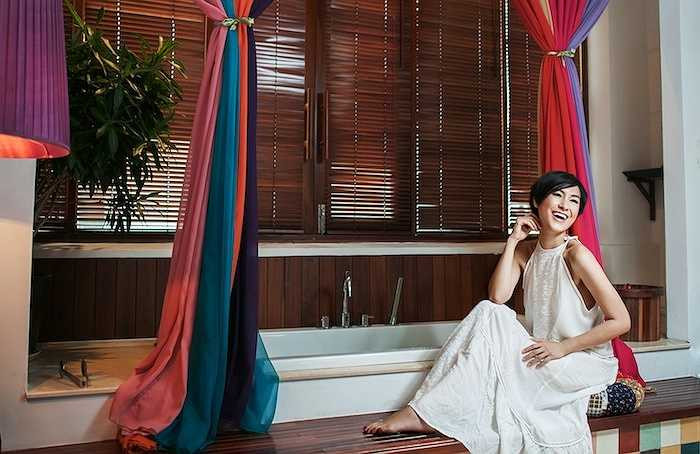 Kathy Uyên rất yêu thích không gian yên tĩnh và thư giãn ở đây.