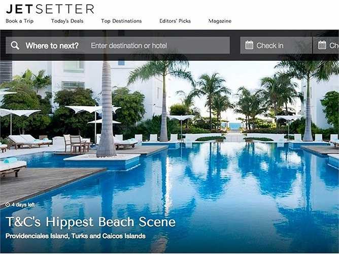 Jetsetter Được mua lại bởi TripAdvisor vào năm 2013, Jetsetter.com cung cấp các mức giảm giá tại các khách sạn hàng đầu thế giới, vì vậy nếu thấy một khách sạn mà bạn quan tâm, hãy nhanh tay đặt phòng. 
