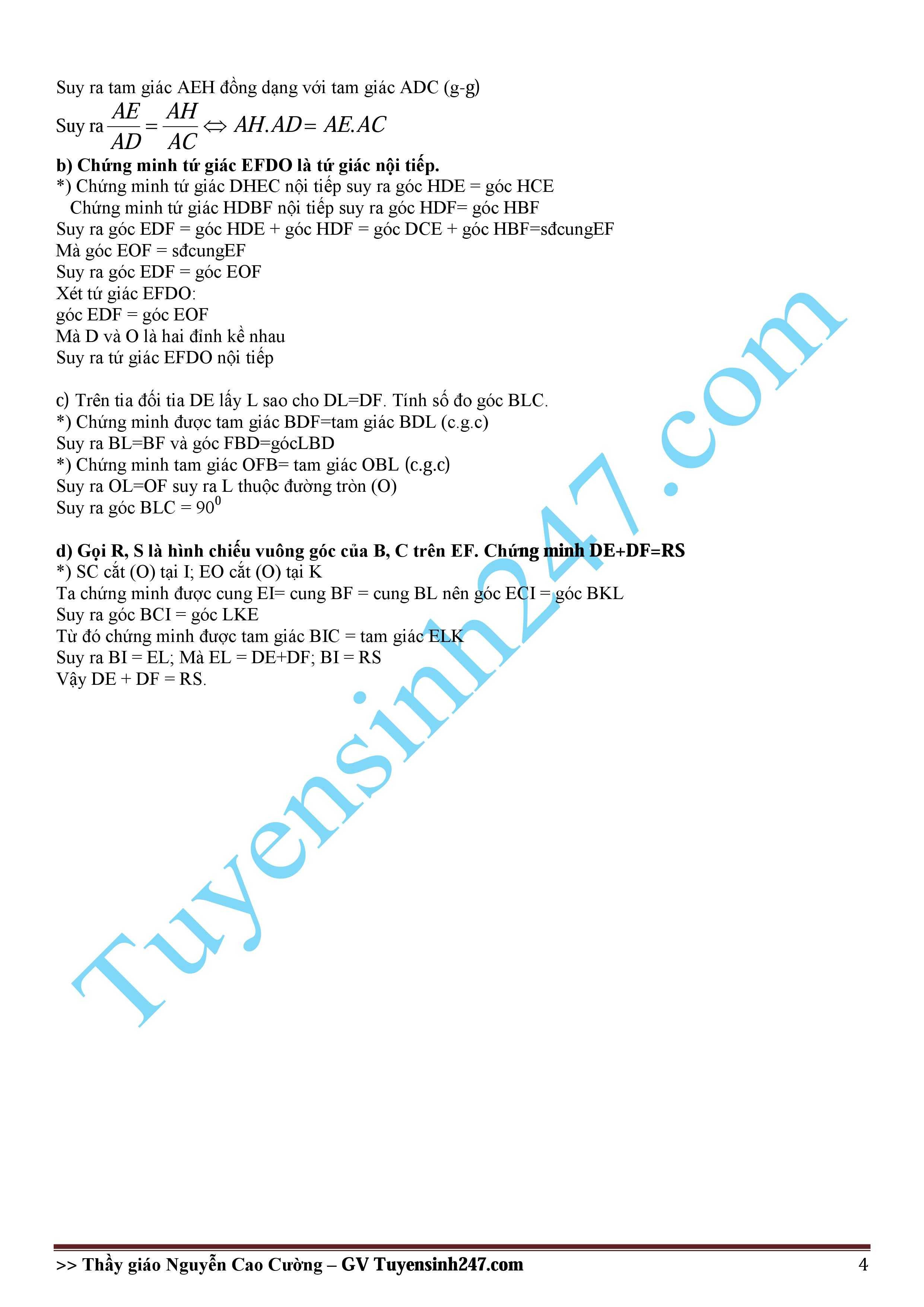 đáp án môn toán lớp 10