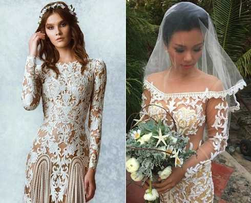 Nhiều chi tiết váy cưới của Phương Vy bị nhận xét đụng hàng hãng Zuhair Murad