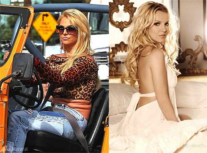 Hình ảnh gợi cảm chỉ còn trong quá khứ của 'công chúa nhạc Pop' Britney Spears. 'Công chúa nhạc pop' hiện tại là một bà mẹ 2 con với thân hình tròn trịa 