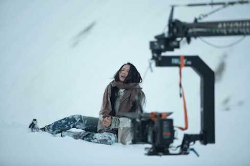 Vũ Ngọc Anh trên trường quay Quyên.