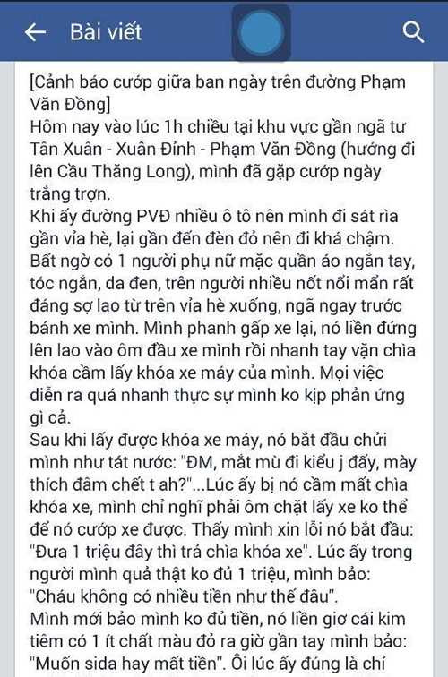 Thực hư thông tin người đàn bà cầm kim tiêm có máu, cướp trắng trợn ở Hà Nội