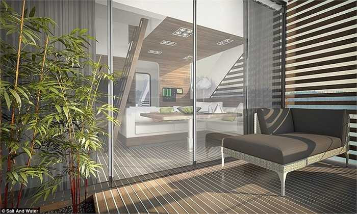 Những căn phòng bè gỗ này được điều khiển bằng chế độ di chuyển chậm trên mặt nước, tạo cho du khách không gian thư thái trên sông nước. 