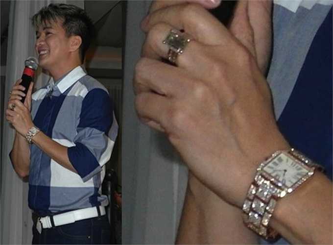 Dù đã mất nhẫn đến 5 lần, anh vẫn còn rất nhiều phụ kiện kim cương.