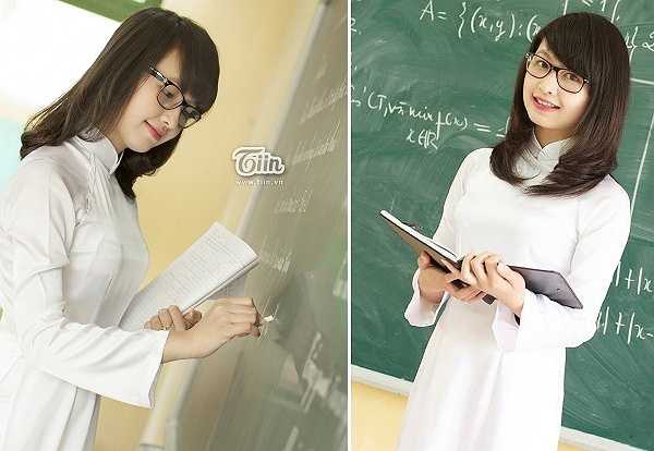 Nhân vật chính trong bộ ảnh này là cô giáo Bùi Thị Hồng Nhung, giáo viên trường THCS Long Hưng, huyện Văn Giang, tỉnh Hưng Yên.