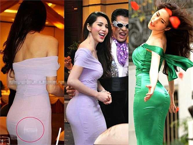 Thủy Tiên thường xuyên bị lộ bằng chứng độn mông. 