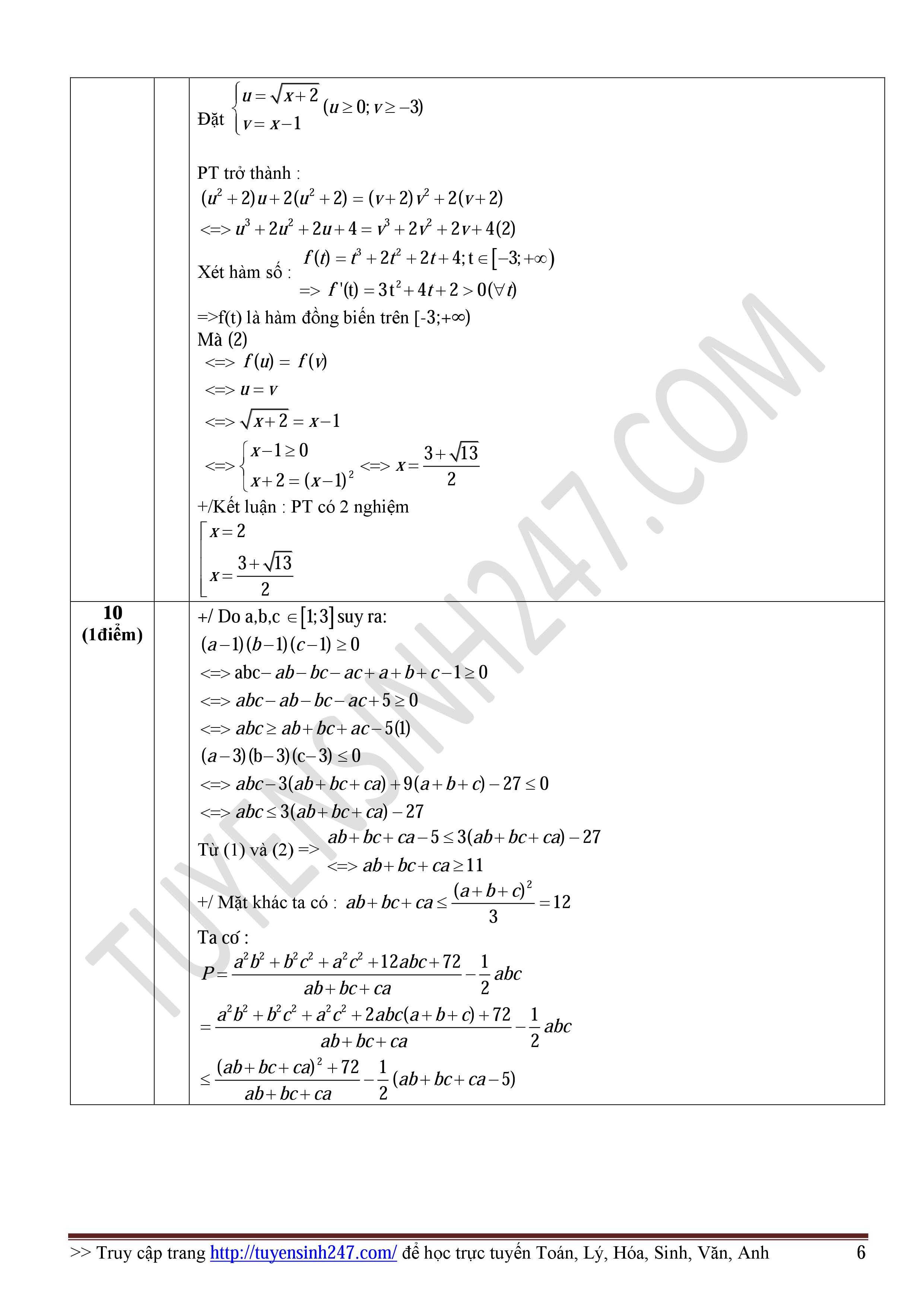 Đề thi, đáp án môn Toán kỳ thi THPT quốc gia 2015