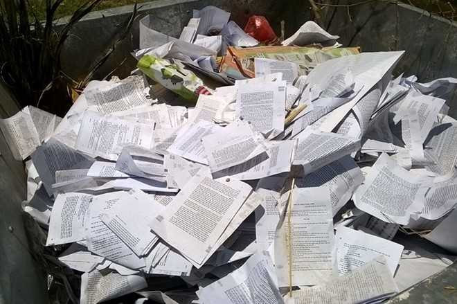 Phao thi rải trắng cổng trường sau môn Ngữ Văn