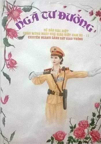 Sản phẩm báo tường anh bạn vẽ trong số báo đặc biệt chào mừng Ngày nhà giáo Việt Nam 20/11, chuyên ngành Cảnh sát Giao thông. 