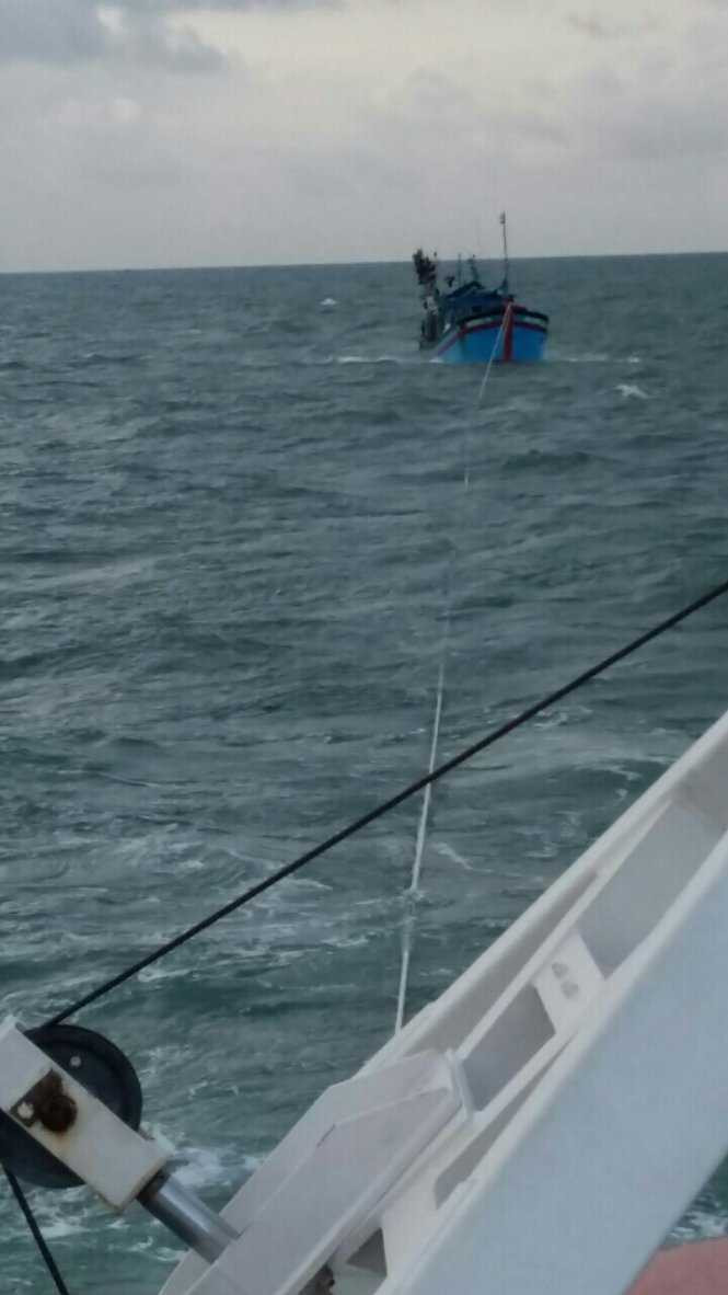 Vật lộn với sóng dữ cứu 9 thuyền viên gặp nạn trên biển