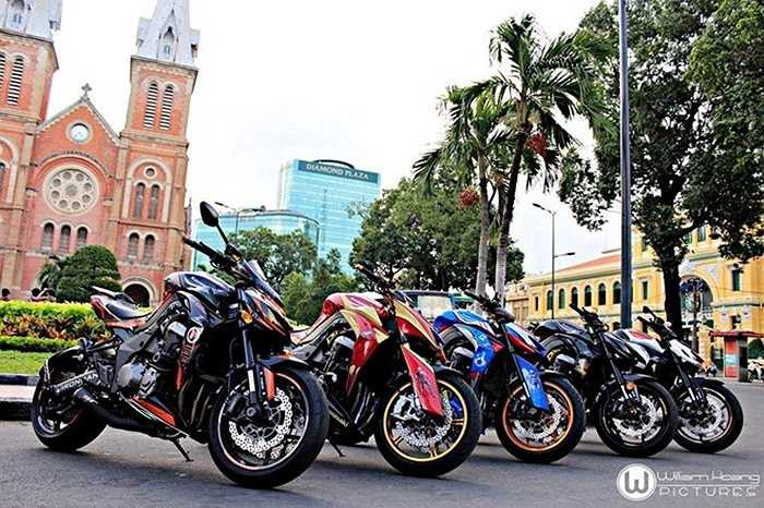 Những chiếc Z1000 2015 này thuộc sở hữu của những thành viên trong câu lạc bộ chơi xe Z1000 Vietnam. Ảnh: William Hoang.