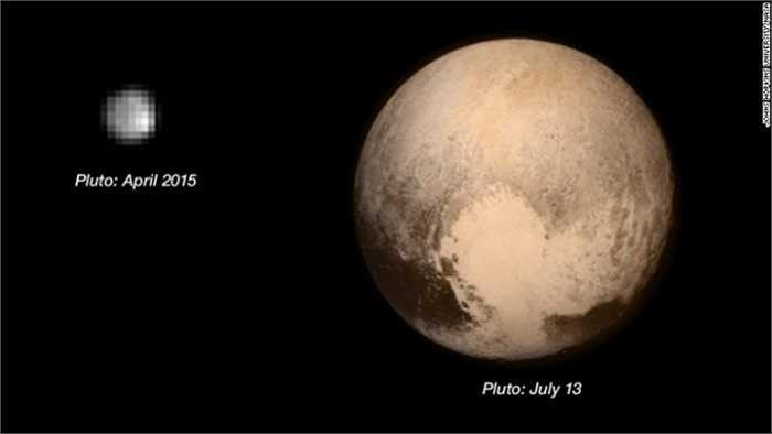 Hình ảnh đặc biệt về sao Diêm Vương là hình trái tim với màu sắc sáng hơn các vùng còn lại